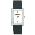 Unisex Platinum Watch w/Rectangular Bezel